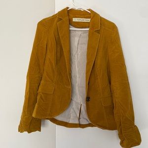Gold fine corduroy blazer, size 2 from Anthropologie
